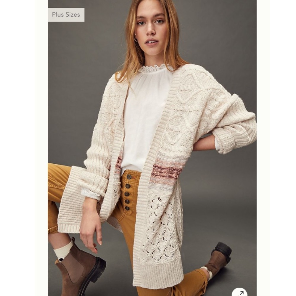 Anthropologie Pilcro Jemma Cable-Knit Cardigan - Picture 3 of 8